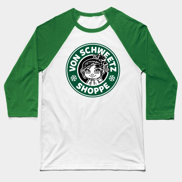 Von Schweetz Shoppe Baseball T-Shirt by Ellador